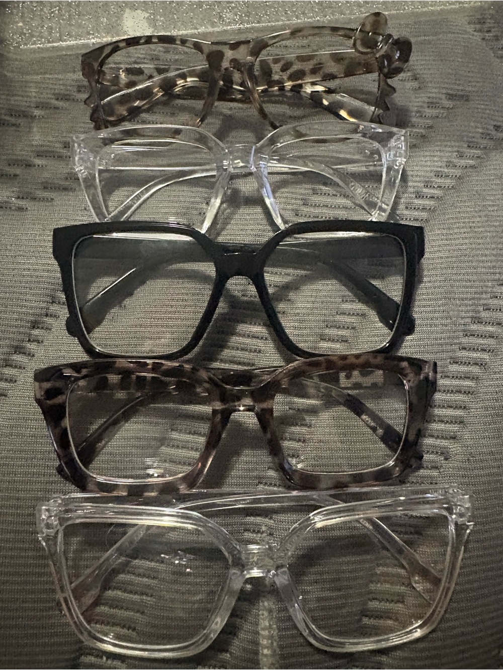 Women’s Fashion Square Glasses in Clear, Black, and Tortoiseshell